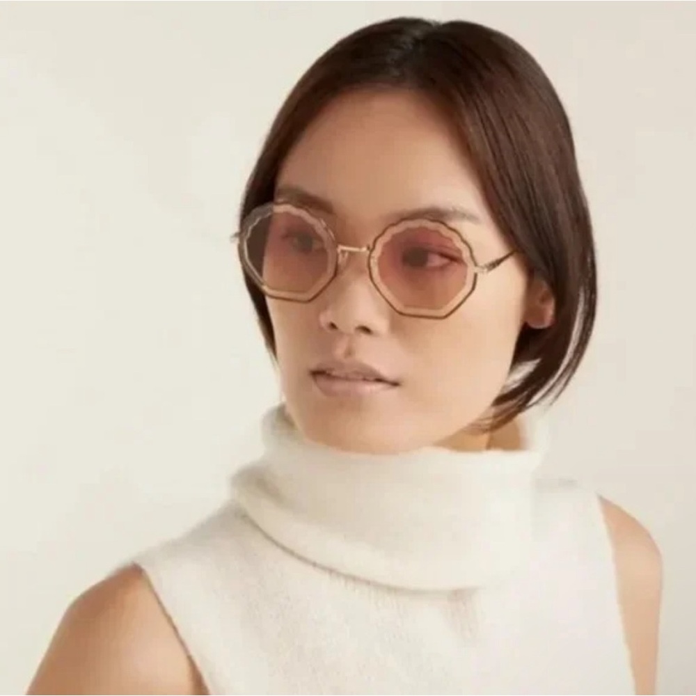 CHLOÉ Tally Seashell Scalloped Sunglasses, with Case